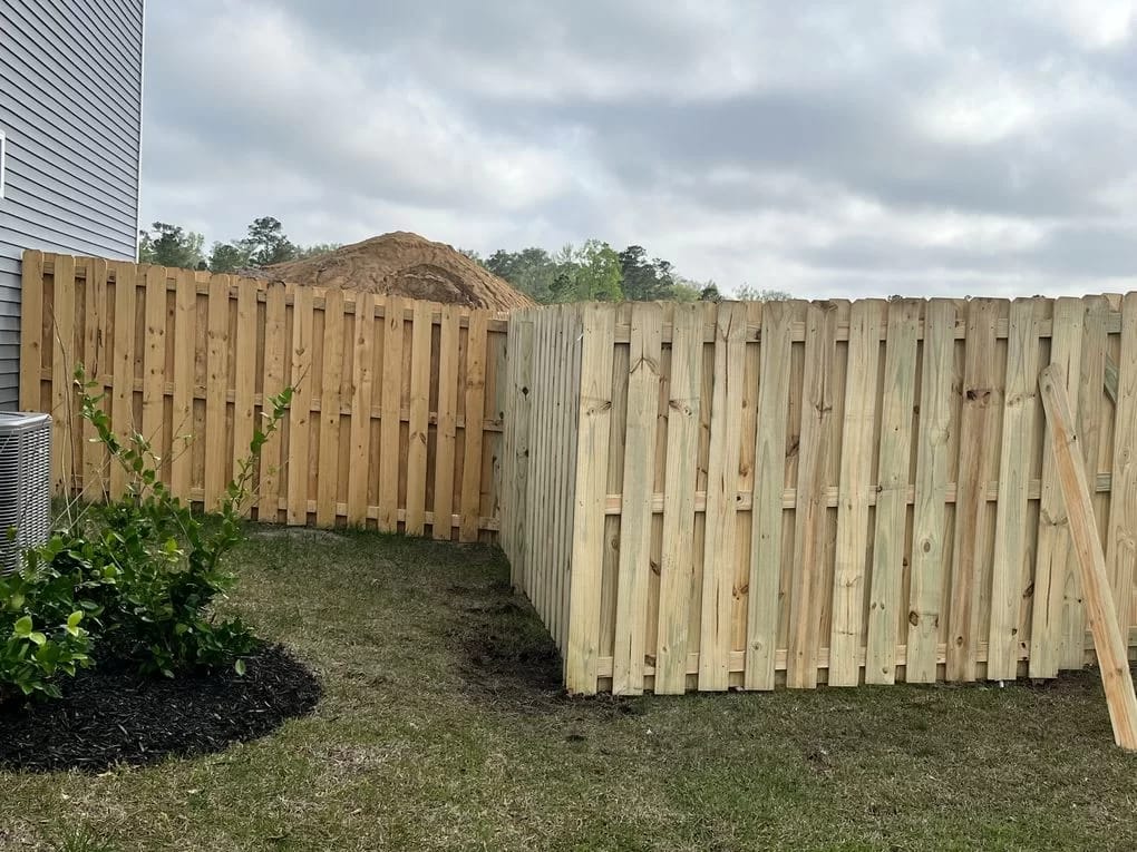 New wood fence from element fence company in Southport NC