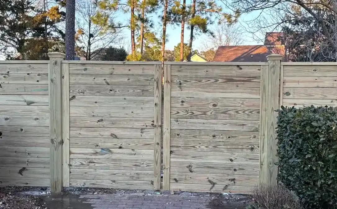 Horizontal board fence by element fence company in southport