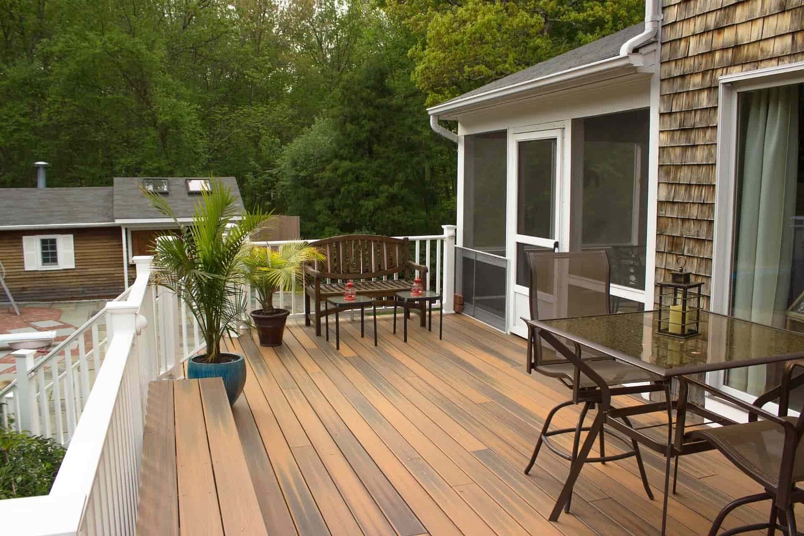 Cleaned outdoor deck in the spring